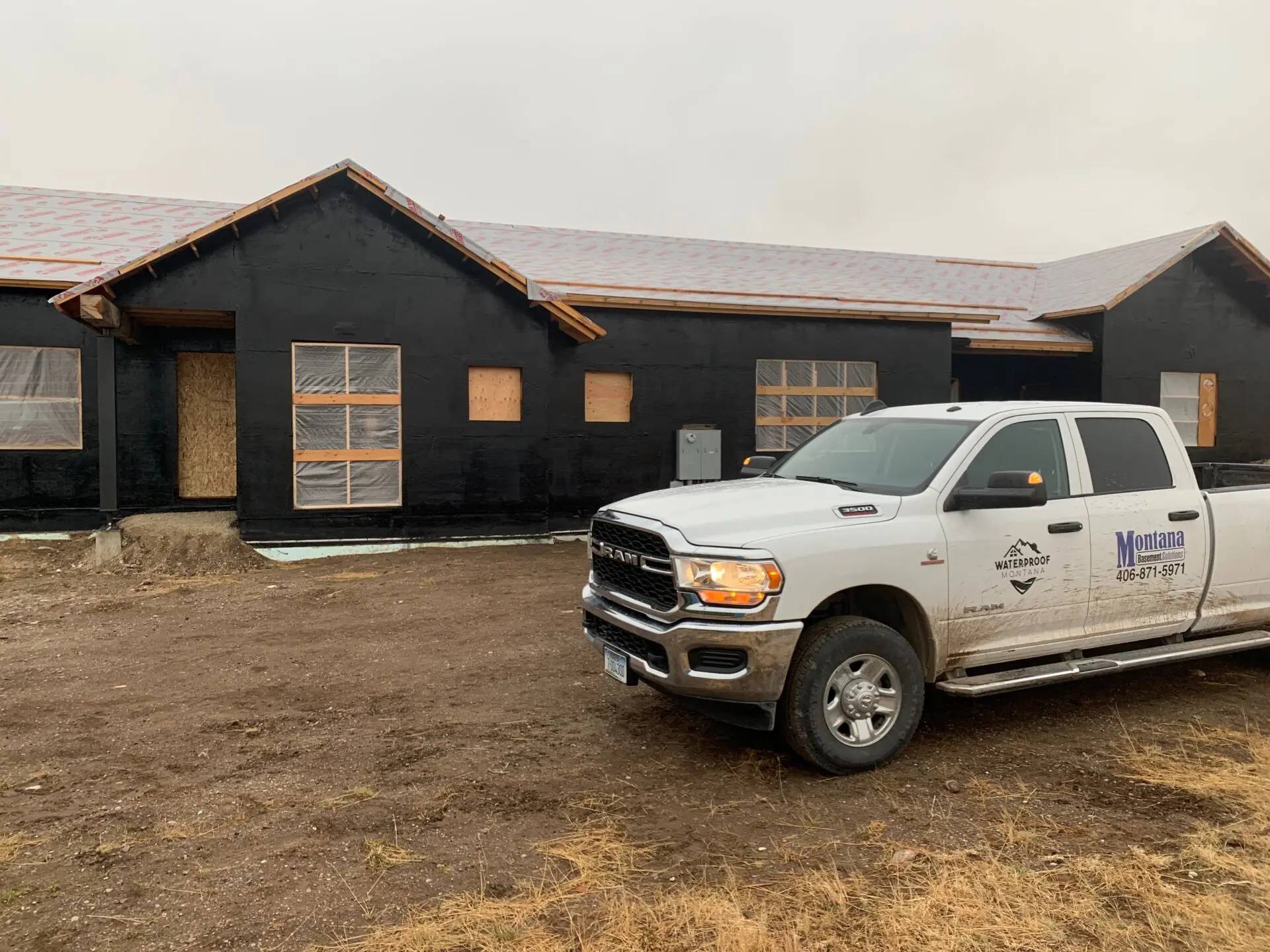 truck in front of house